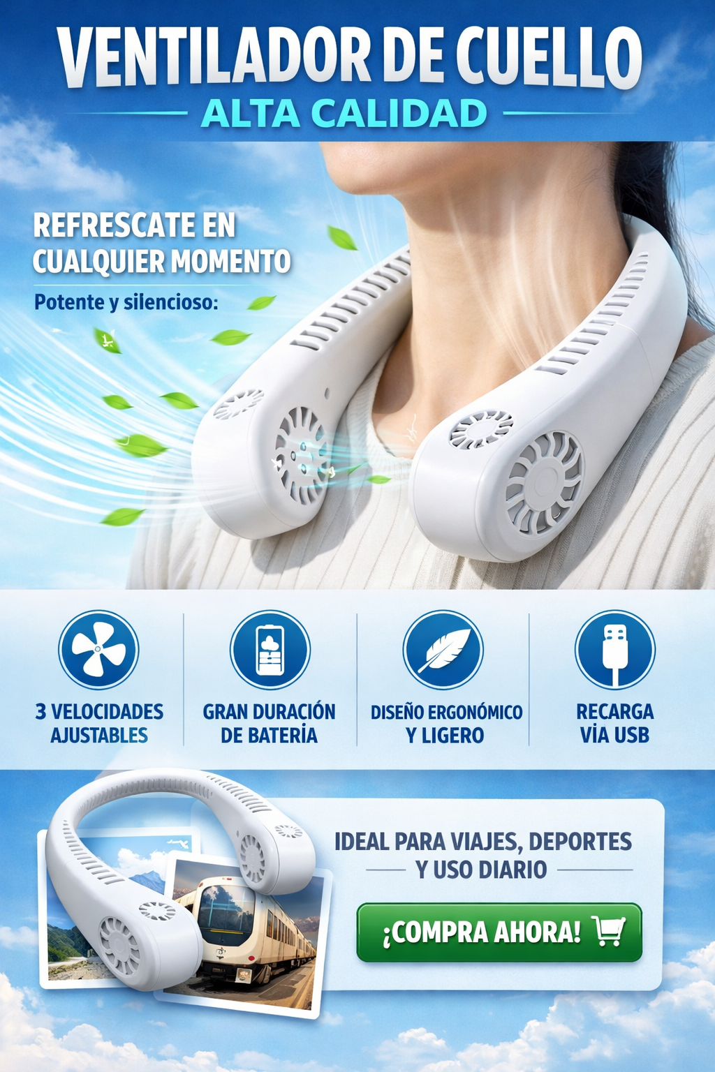 Ventilador de cuello 360°
