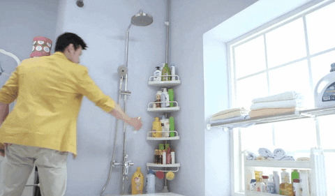 ESTANTE ESQUINERO DE 4 NIVELES PARA BAÑO