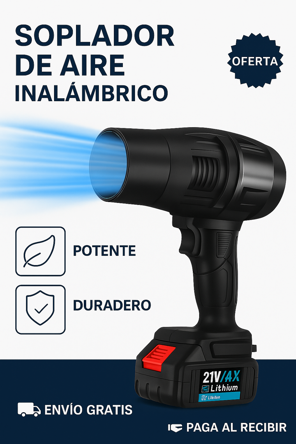 Turbo Air Pro – Soplador de Aire Portátil de Alta Potencia