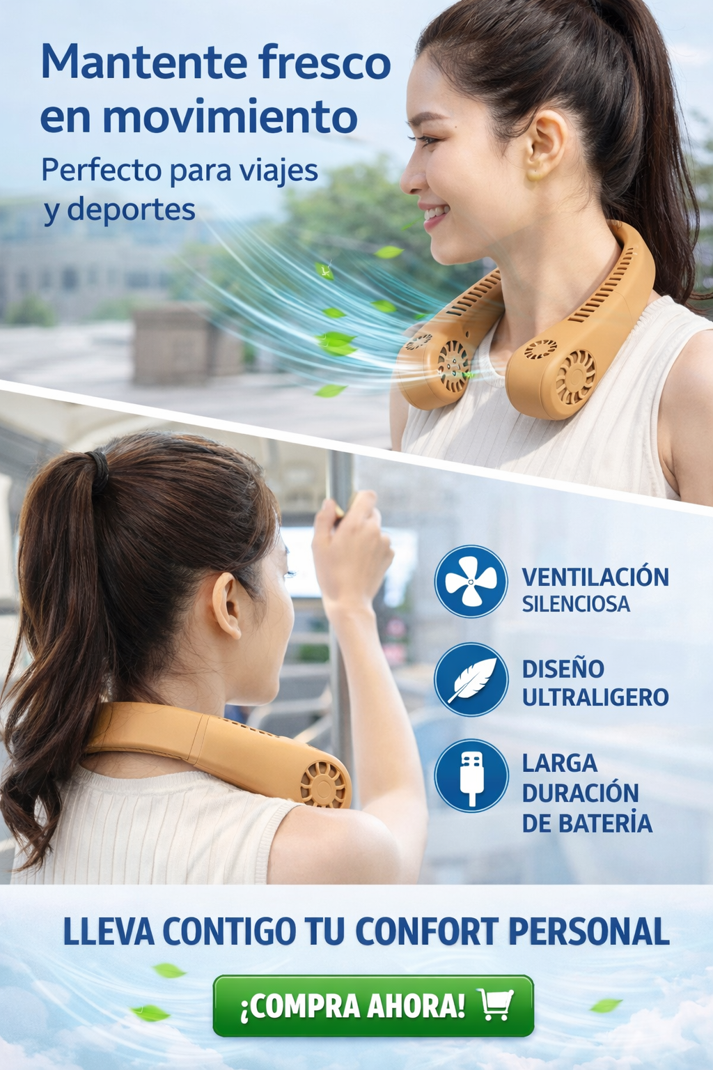 Ventilador de cuello 360°