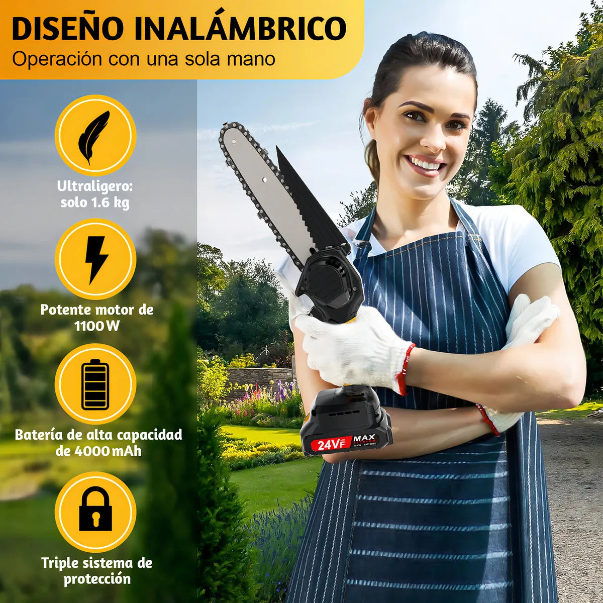 MOTOSIERRA DE MANO INALÁMBRICA