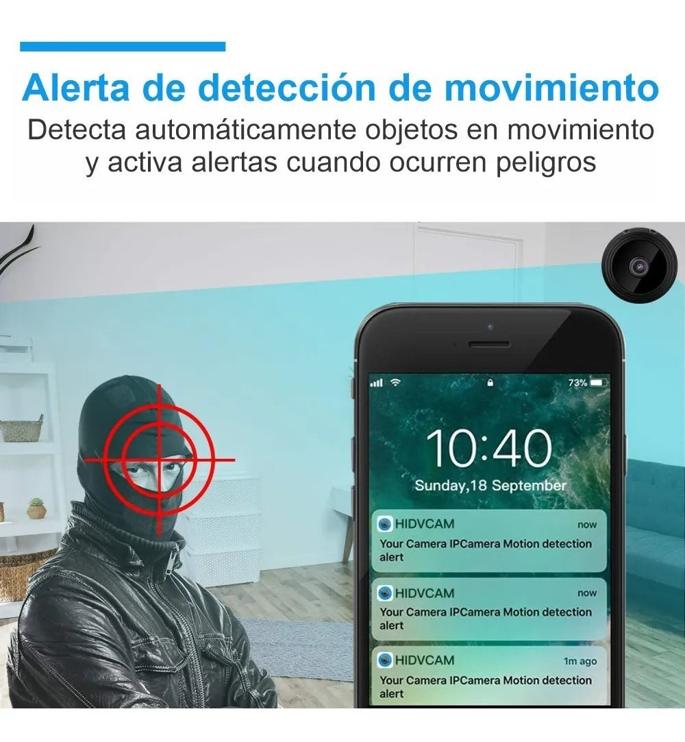 MINI CÁMARA DE SEGURIDAD WIFI FULL HD