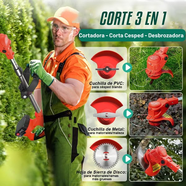 Cortadora de Césped Inalámbrica de 2 Baterías