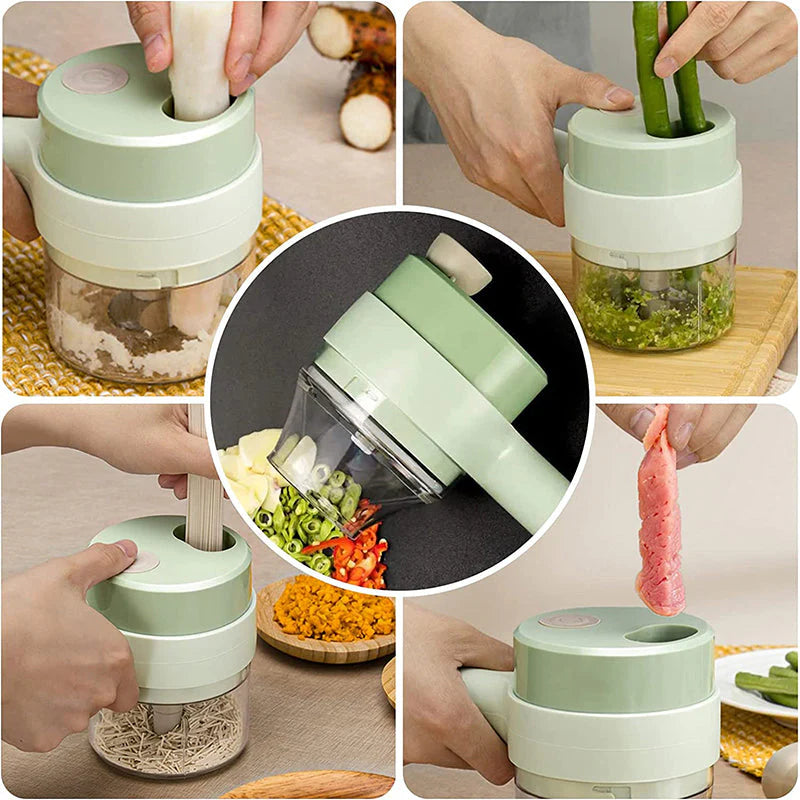 PowerChef | Cortador Picador Eléctrico de Verduras 4 en 1